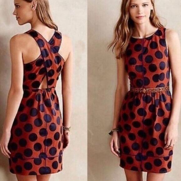 Maeve Dresses & Skirts - Anthropologie Maeve Womens Rokin Polka Dot Sheath Dress Size 0 Classic Boho